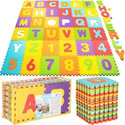 Springos Speelmat | Speelmat Foam | Puzzelmat | 36 Stukken | Letters & Cijfers | 172 x 172 cm | Multicolor